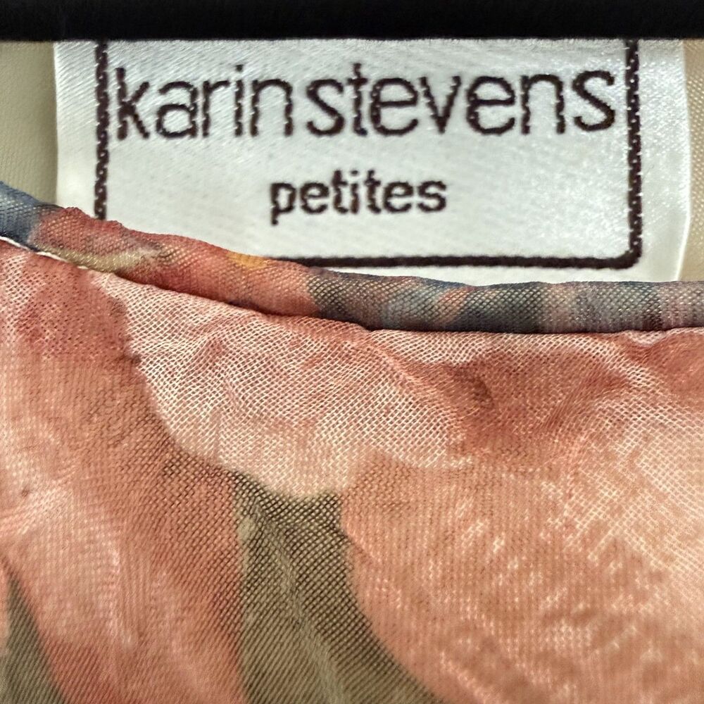 Vintage Karin Stevens Womens Dress 4 Petite Floral Crinkle Romantic Boho USA - Picture 2 of 7